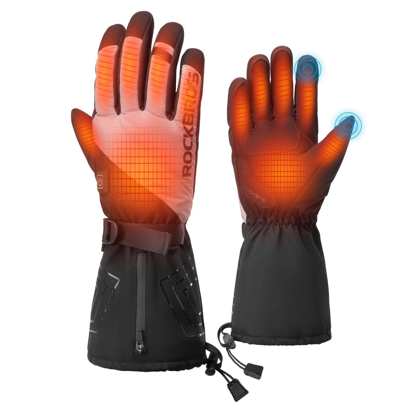 Winter Handschuhe Beheizbare Fahrradhandschuhe mit Batterie M-XL ROCKBROS