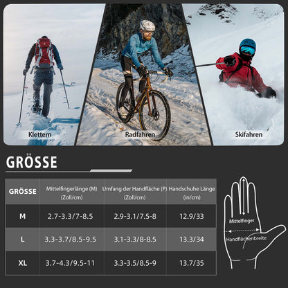 Winter Handschuhe Beheizbare Fahrradhandschuhe mit Batterie M-XL ROCKBROS