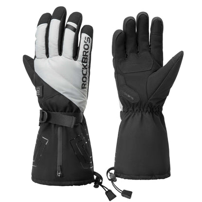 Winter Handschuhe Beheizbare Fahrradhandschuhe mit Batterie M-XL ROCKBROS
