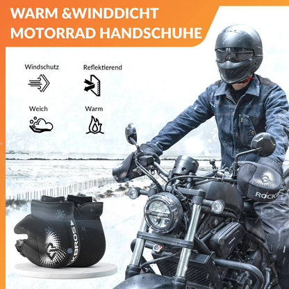 Winter Lenkerstulpen Winddicht Motorrad Handschuhe Schwarz ROCKBROS