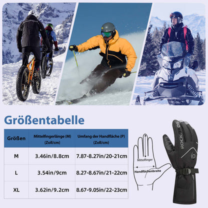 Winter Skihandschuhe Wiederaufladbare Beheizte Handschuhe Schwarz ROCKBROS