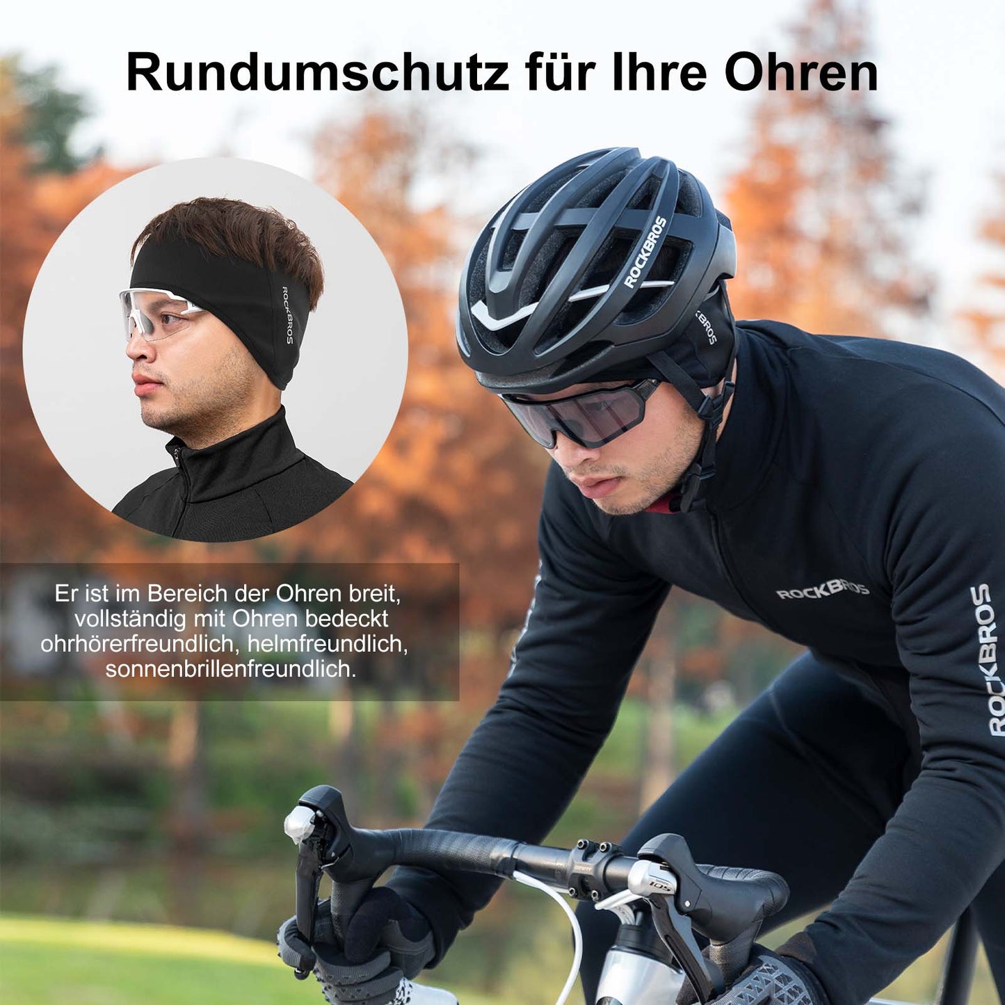 Winter Thermo Radfahren Ohrwärmer Stirnbänder für Männer Frauen ROCKBROS