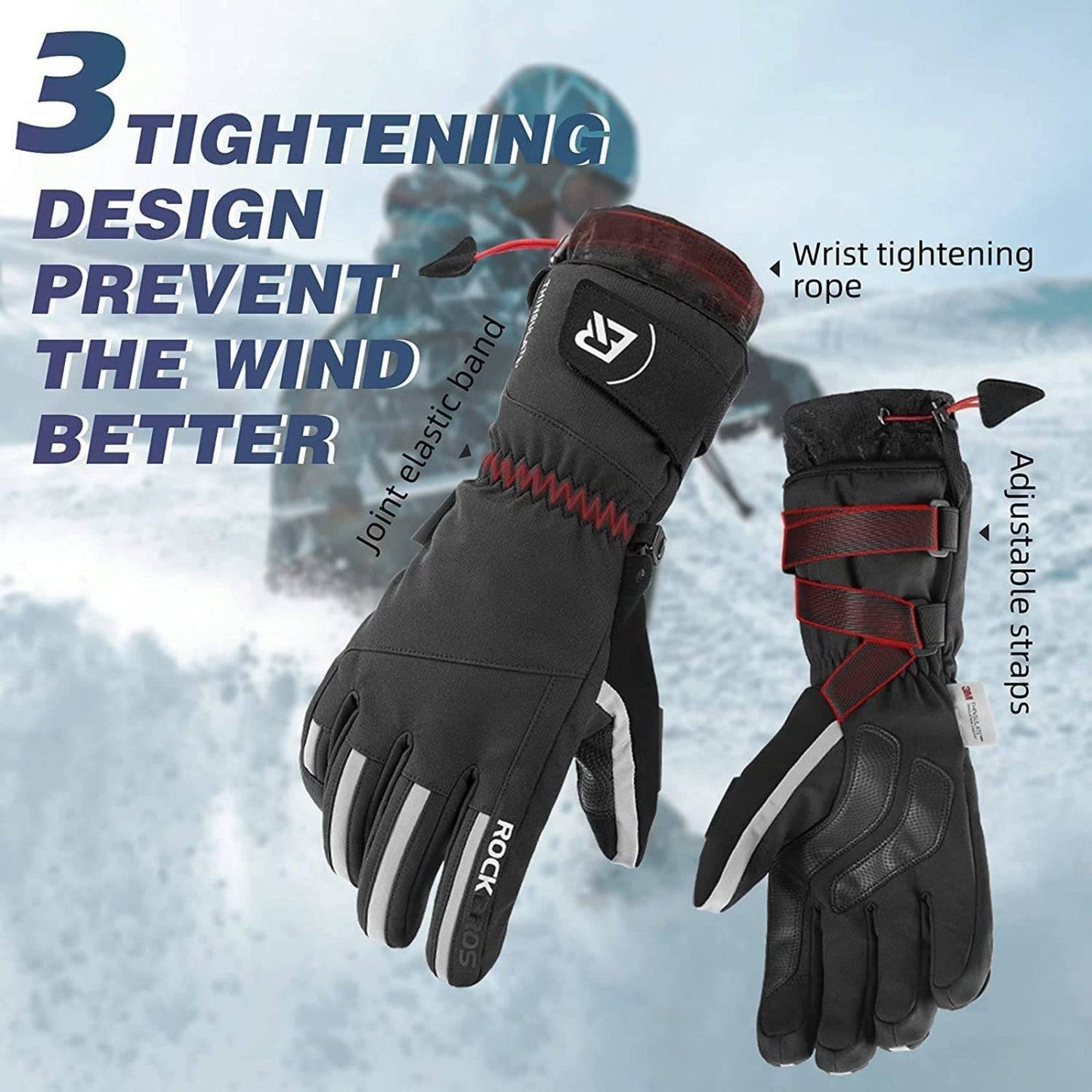 Winterhandschuhe Fahrradhandschuhe Herren Winddicht M-2XL ROCKBROS