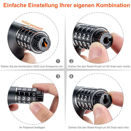 Zahlenschloss mit 4-stelligem Zahlencode 96 cm Länge ROCKBROS