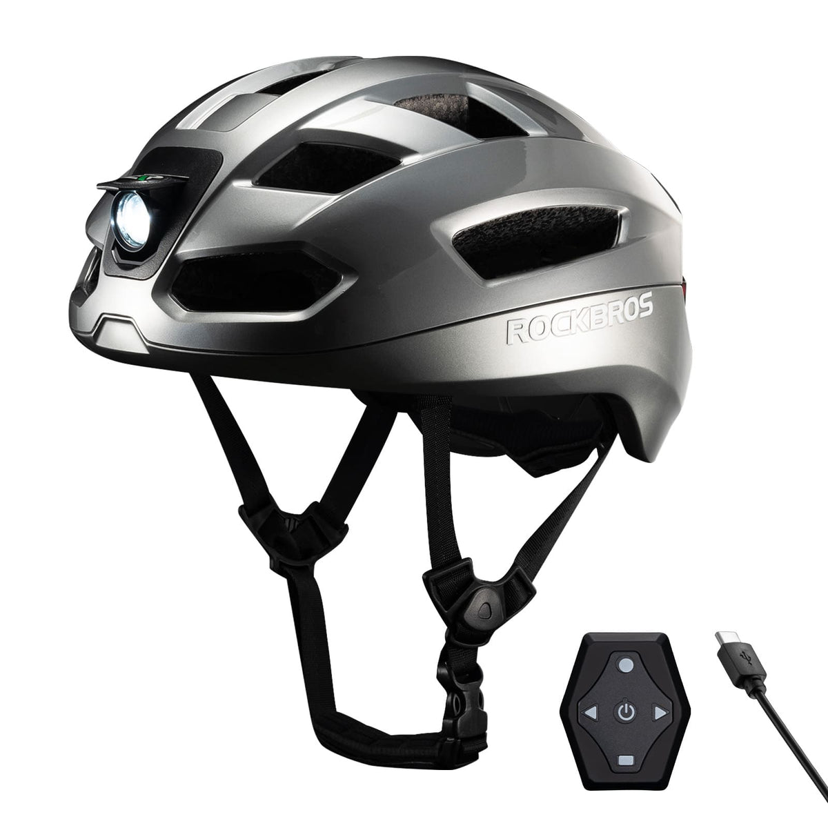 ROCKBROS Fernsteuerbarer Smart Fahrradhelm mit Licht