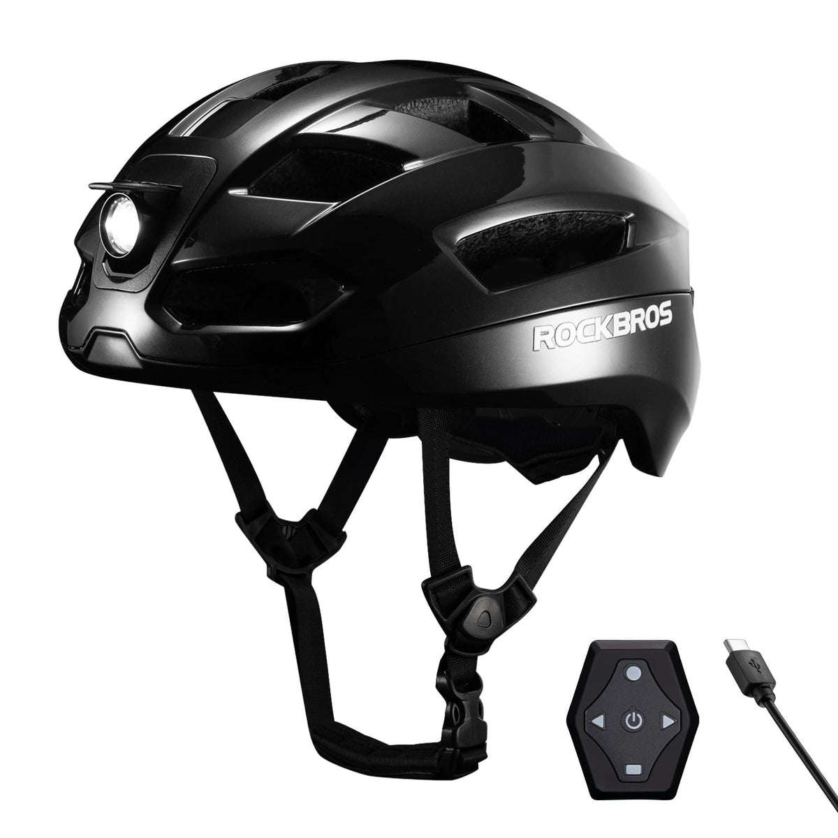 ROCKBROS Fernsteuerbarer Smart Fahrradhelm mit Licht
