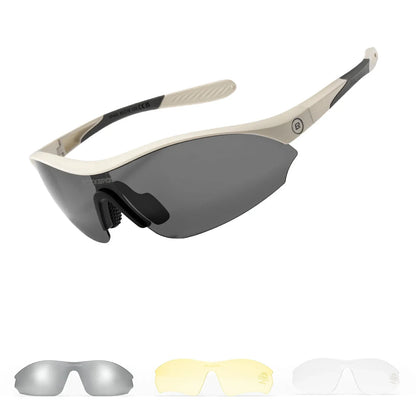 ROCKBROS Sport-Radfahrsonnenbrille mit 3 austauschbaren UV400-Gläsern
