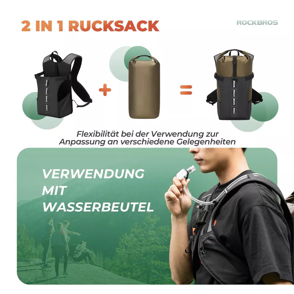 ROCKBROS Fahrradrucksack abnehmbar Rucksack Bike Backpack 24L Wasserdicht Reise