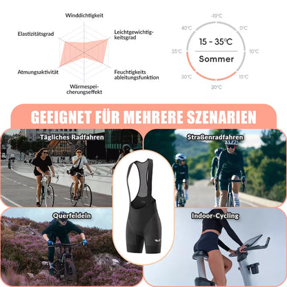 ROCKBROS TVI Fahrrad Trägerhose Damen Gepolstert Rennrad Fahrradhose mit Träger