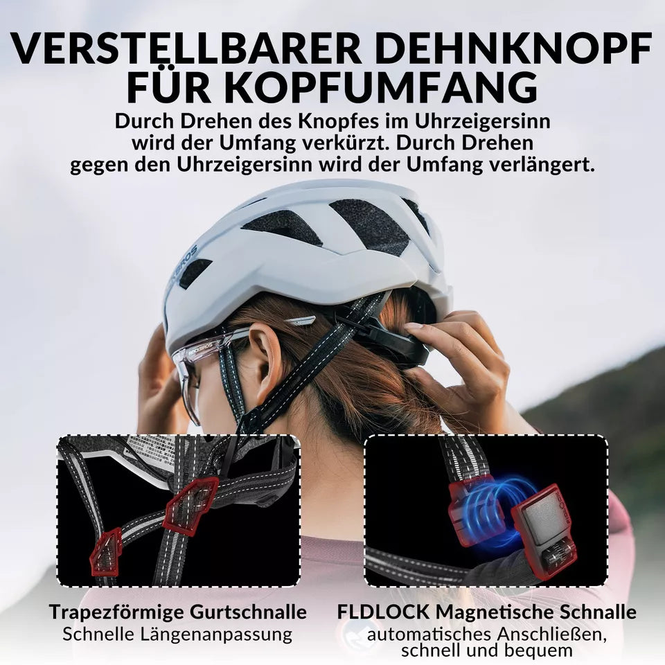 ROCKBROS Fahrradhelm Rennrad PC + EPS 54-58 cm Bike Helm Damen Herren Stoßdämpfung