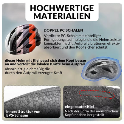 ROCKBROS Fahrradhelm Rennrad PC + EPS 54-58 cm Bike Helm Damen Herren Stoßdämpfung