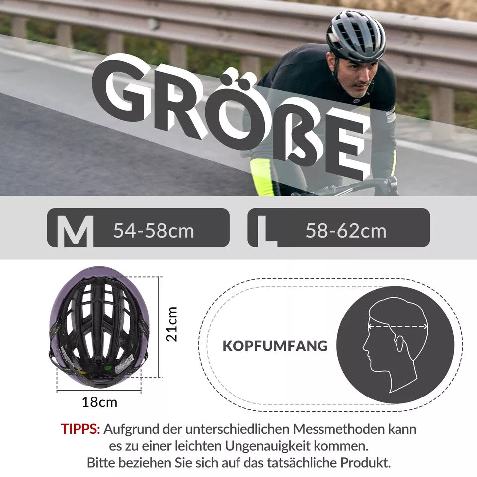 fahrradhelm kopfumfang 54 cm ROCKBROS Fahrradhelm Rennrad PC + EPS 54-58 cm Bike Helm Damen Herren – futurebikeshop.de