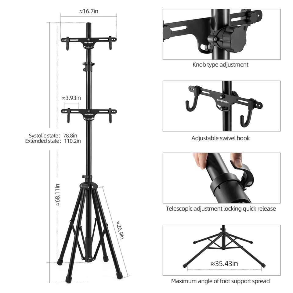 ROCKBROS Fahrrad Doppel Montage Ständer Unterstützung Power Reparatur Ständer Einstellbar