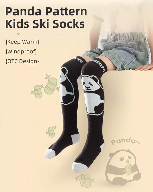 Qunature Skisocken Kinder/Jungen Wintersocken Ski Kniestrümpfe mit Wolle 1 Paar