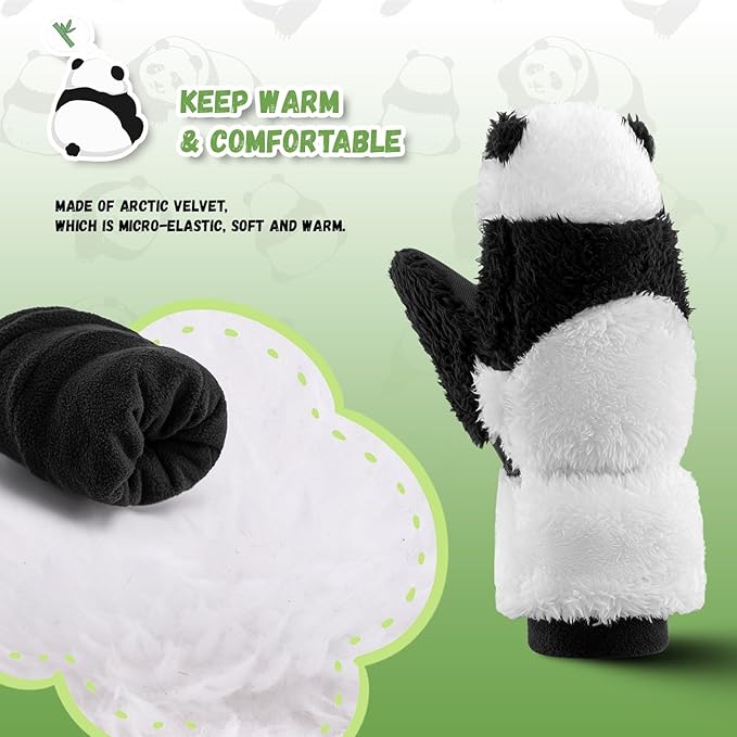 panda handschuhe Qunature Skihandschuhe Panda-Design Handschuhe für Kinder von 4–12 Jah – futurebikeshop.de