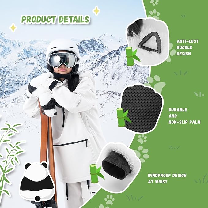 handschuhe eislaufen kinder Qunature Skihandschuhe Panda-Design Handschuhe für Kinder von 4–12 Jah – futurebikeshop.de