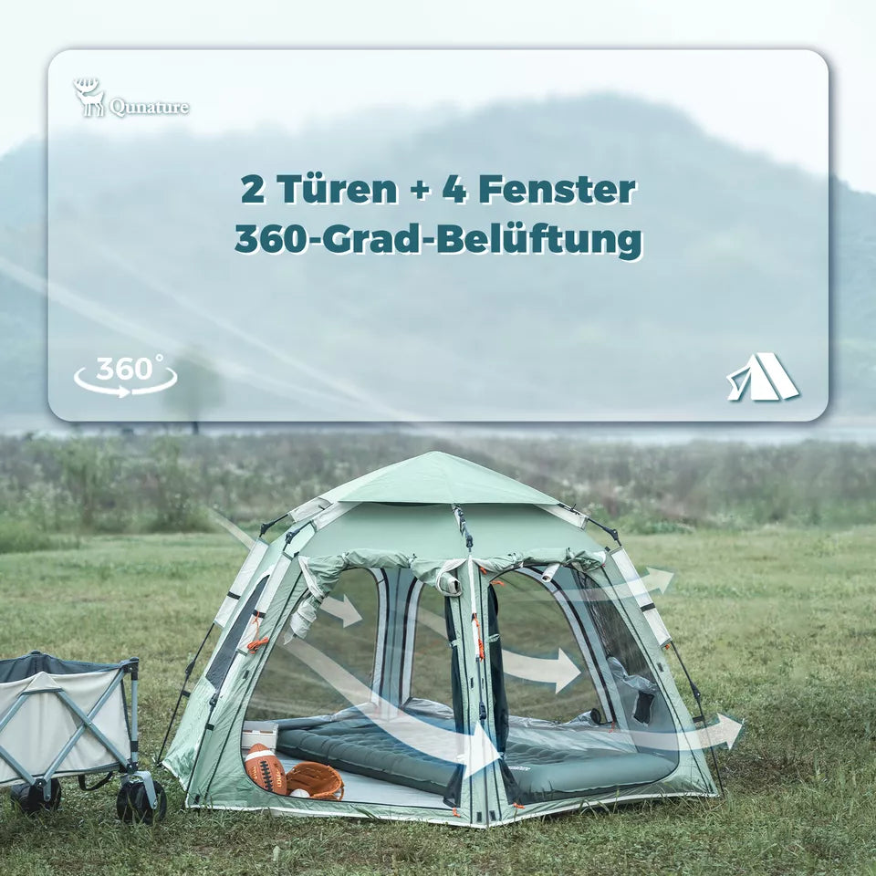 qu zelt Qunature Campingzelt 2-4 Personen Pop-Up Zelt Kuppelzelt Camping Zelt – futurebikeshop.de