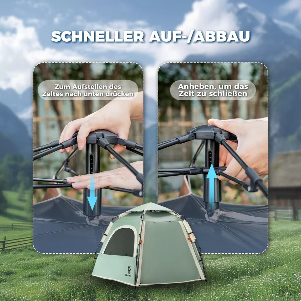 Qunature Campingzelt 2-4 Personen Pop-Up Zelt Kuppelzelt Camping Zelt –