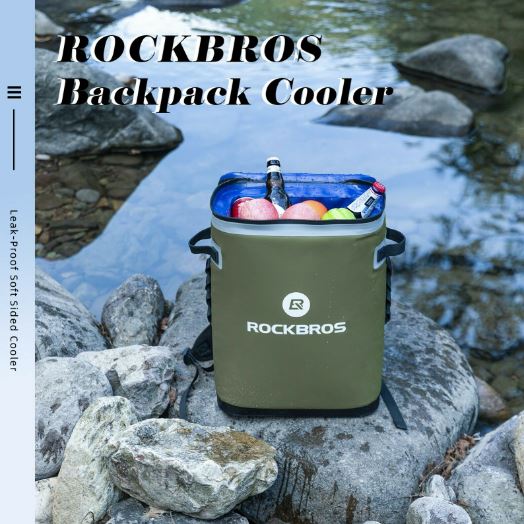 ROCKBROS Kühltasche Wasserdicht Kühler 17L Picknicktasche Isolierte Kühlbox  Lunchtasche für Outdoor, Camping, Angeln, Picknick, Reise 48H Kühlleistung