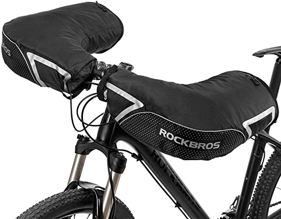 ROCKBROS Lenkerstulpen Lenker Handschuhe für Fahrrad Motorrad Roller Scooter Gefüttert Winddicht Wasserabweisend Reflektierend