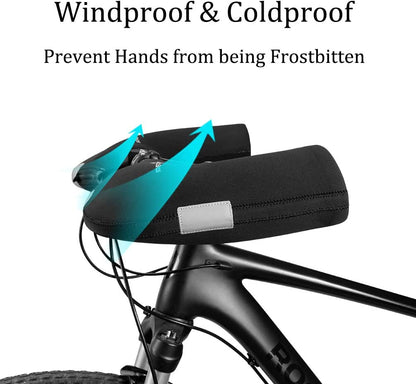 ROCKBROS D16-B Lenker Handschuhe Winter Thermo Winddicht Lenkerstulpen für Fahrrad Gefüttert Wasserabweisend