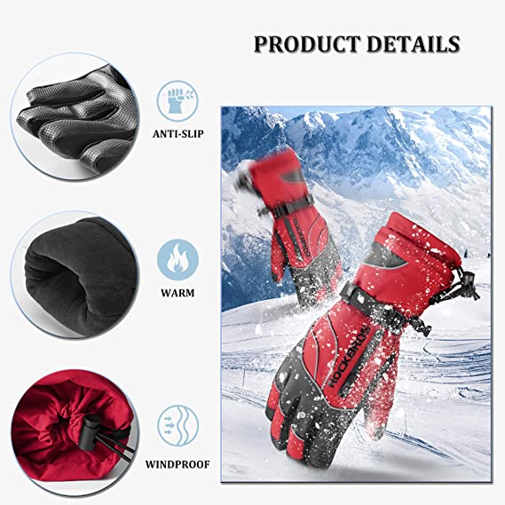 ski handschuhe warm ROCKBROS Winter Handschuhe Skihandschuhe Damen Herren Warm Winddicht f – futurebikeshop.de