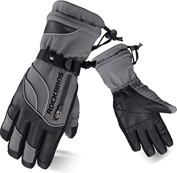 ROCKBROS Winter Handschuhe Skihandschuhe Damen Herren Warm Winddicht für Ski Snowboarden -20 Grad