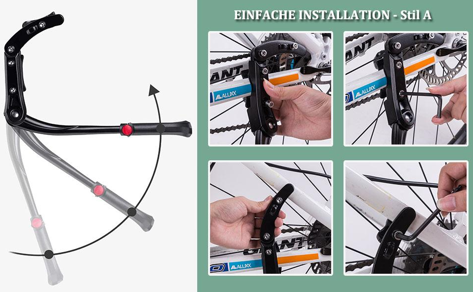 rockbros fahrradständer ROCKBROS Fahrradständer Höhenverstellbar Seitenständer Einstellbar 24- – futurebikeshop.de
