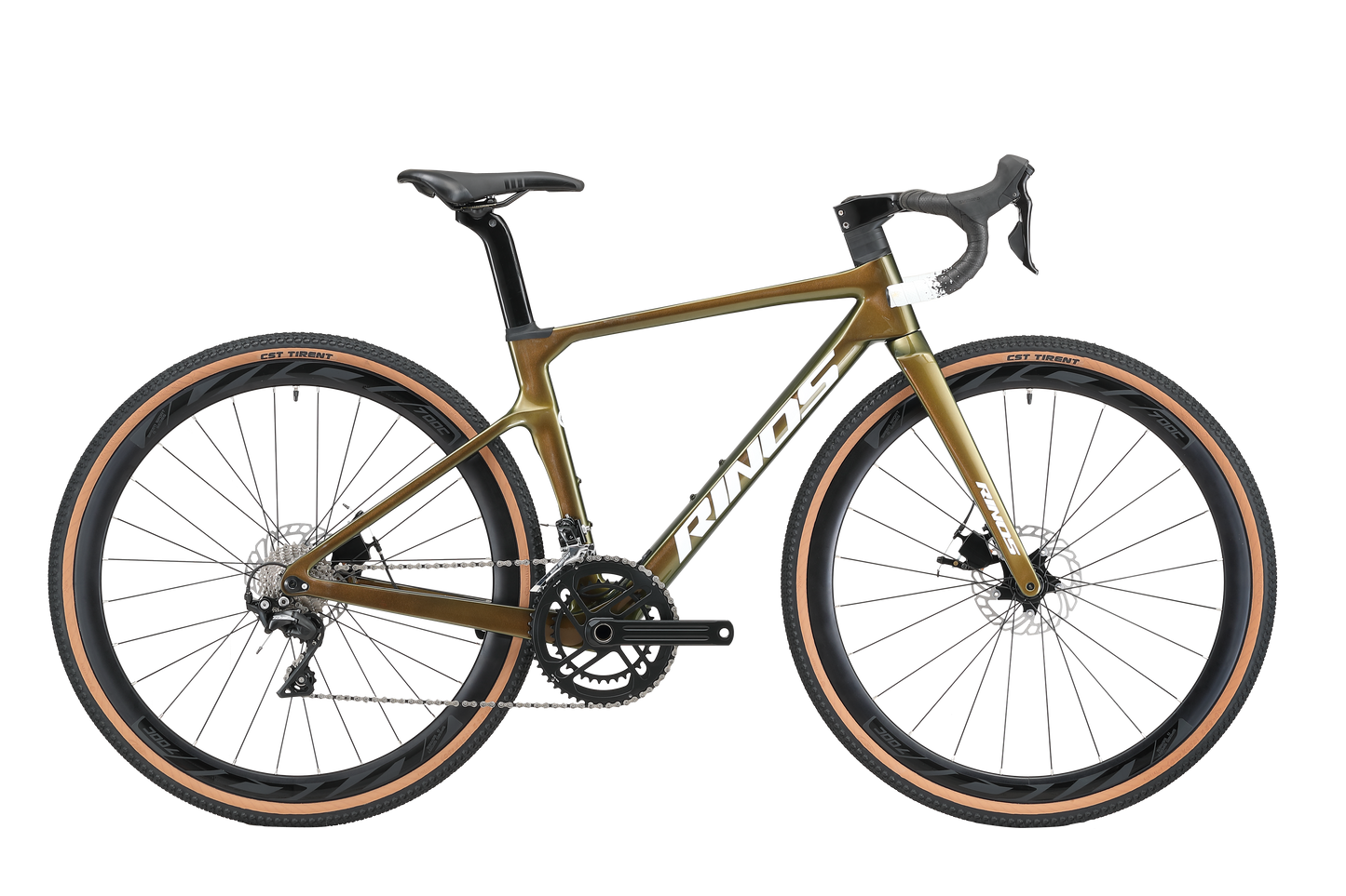 Gravel bike Rinos R3000 Shimano Fahrrad Gold Kohlefaser