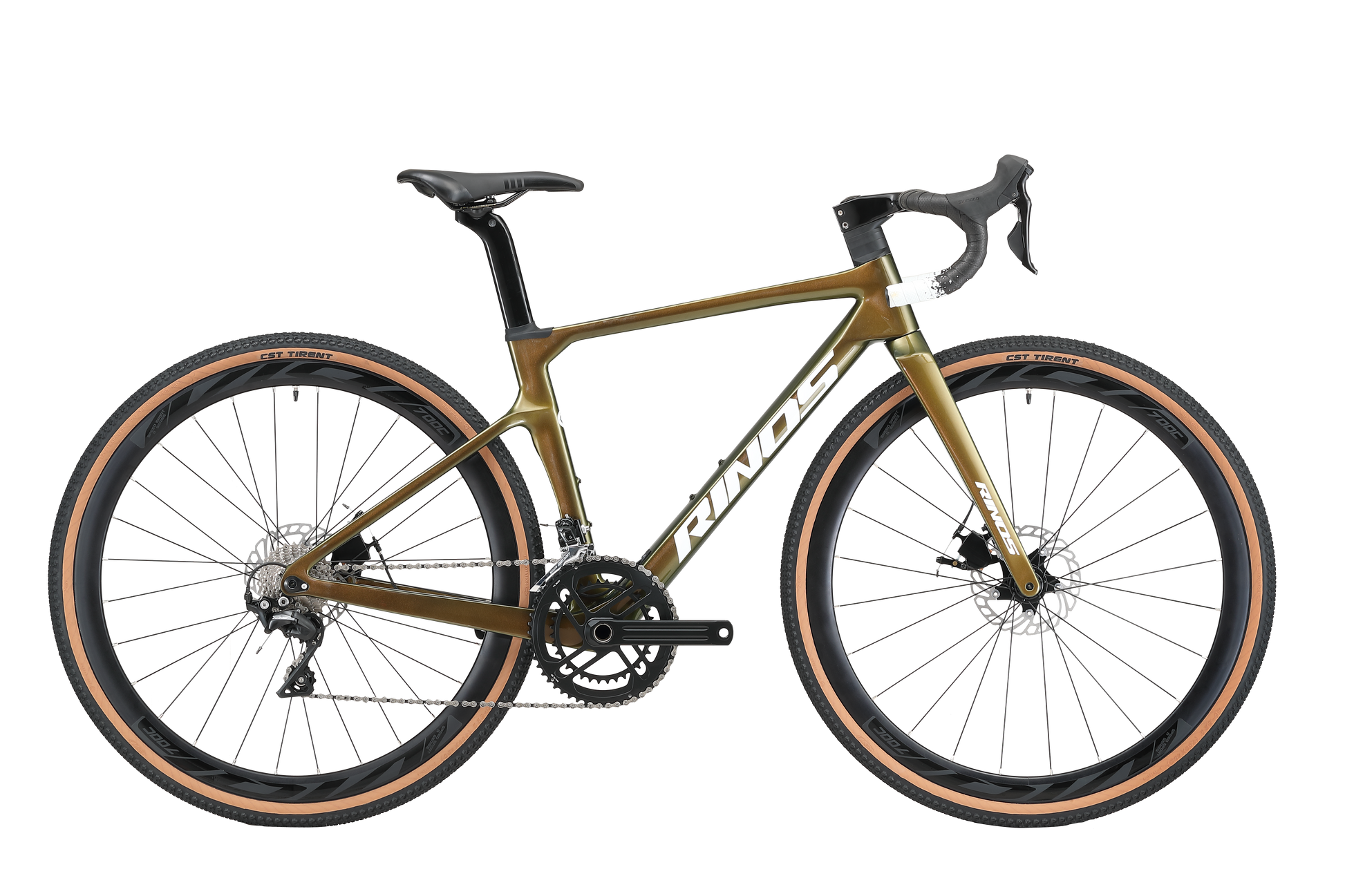 Gravel bike Rinos R3000 Shimano Fahrrad Gold Kohlefaser