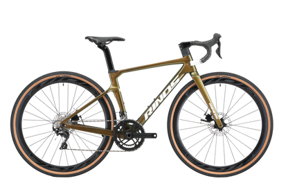 Gravel bike Rinos R3000 Shimano Fahrrad Gold Kohlefaser