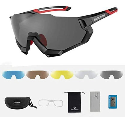 ROCKBROS 10131 Fahrradbrille Polarisiert mit 4 Austauschbare Linsen