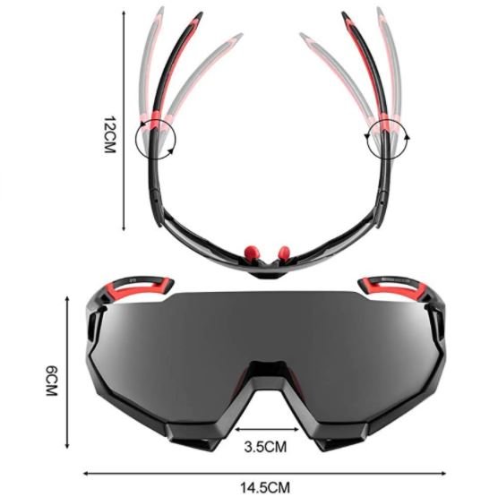 ROCKBROS 10131 Fahrradbrille Polarisiert mit 4 Austauschbare Linsen