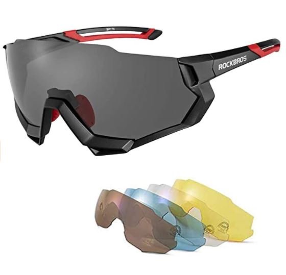 ROCKBROS 10131 Fahrradbrille Polarisiert mit 4 Austauschbare Linsen