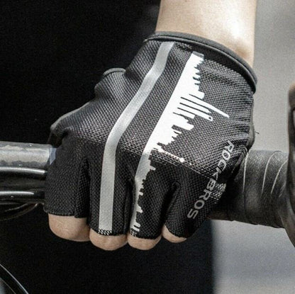 ROCKBROS Halbfinger Handschuhe Outdoorsport Fahrradhandschuhe reflektierend