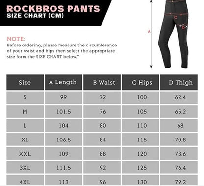 ROCKBROS Herren Fahrradhose Atmungsaktiv Lang Radlerhose Laufhose für Outdoor-Sports