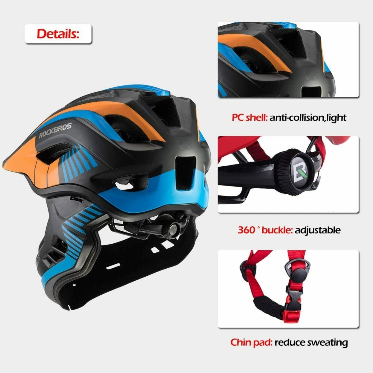 fahrradhelm kinder mit kinnschutz Kinderhelm ROCKBROS TT-32S