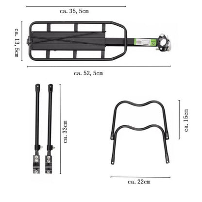 ROCKBROS MTB Fahrrad Gepäckträger Mit Reflektor Semi Schnellspanner Max.50kg Alu