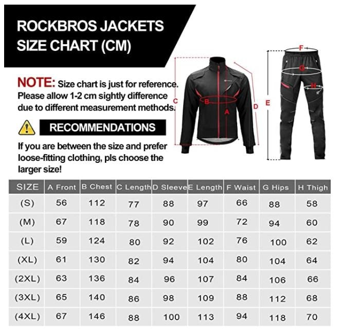 ROCKBROS Winter Fahrradbekleidung Fahrrad Jacke Hose Set