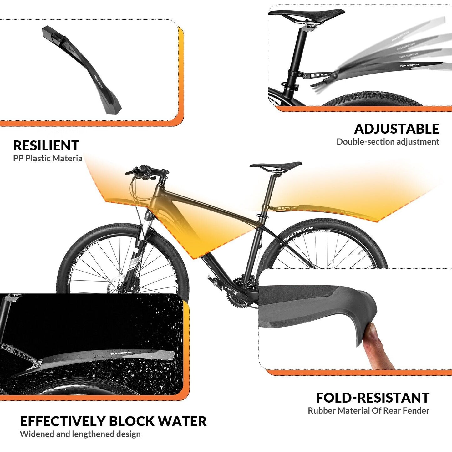 fahrrad schutzblech design ROCKBROS Fahrrad Schutzblech Set Spritzschutz 26/27.5/28 Zoll MTB Fahr – futurebikeshop.de