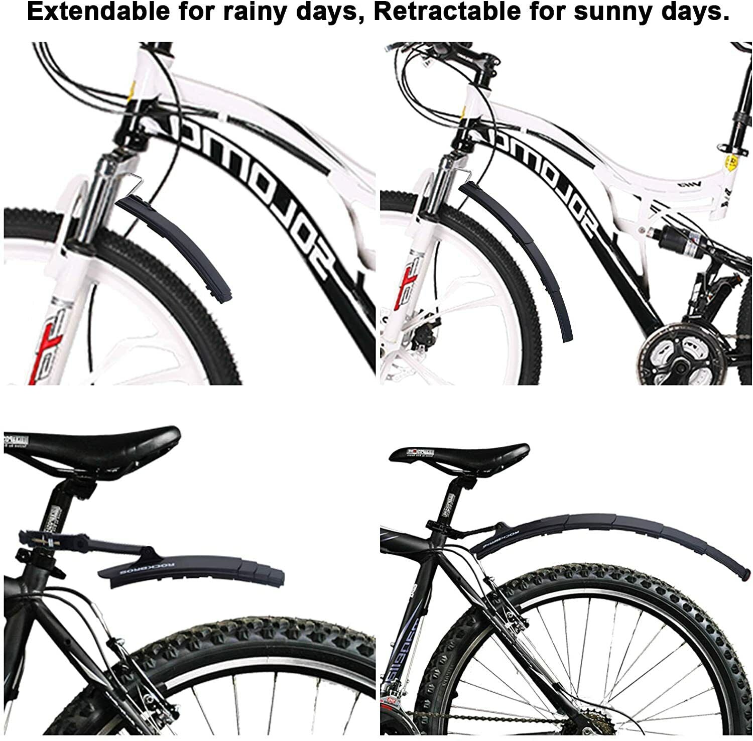Fahrrad Schutzblech Set, Portable Einstellbare Rennrad Mountainbike Fahrrad  FahrradReifen vorne und hinten Kotflügel Schutzblech